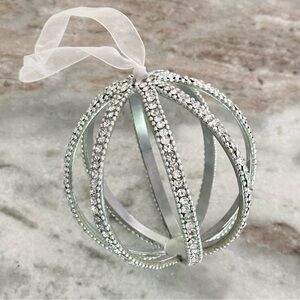 Large Rhinestone Beaded Christmas Ornament- Sparkly Jewel Holiday Decor